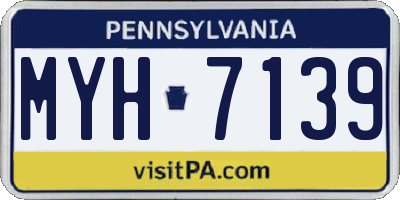 PA license plate MYH7139