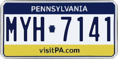 PA license plate MYH7141