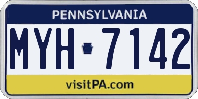 PA license plate MYH7142