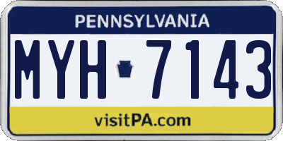 PA license plate MYH7143