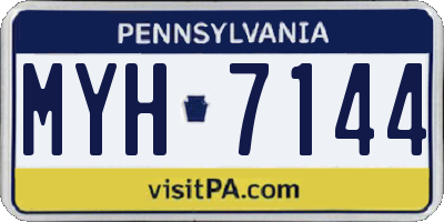 PA license plate MYH7144