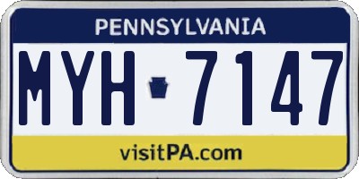 PA license plate MYH7147