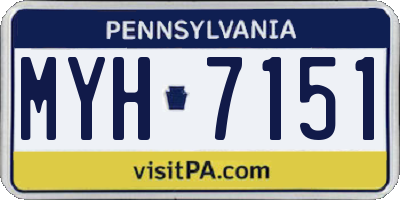 PA license plate MYH7151