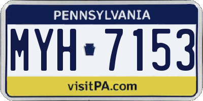 PA license plate MYH7153