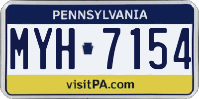 PA license plate MYH7154