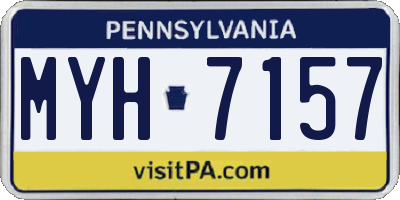 PA license plate MYH7157