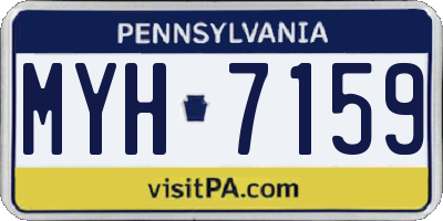 PA license plate MYH7159