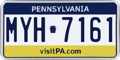 PA license plate MYH7161