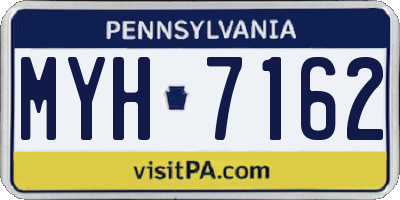 PA license plate MYH7162