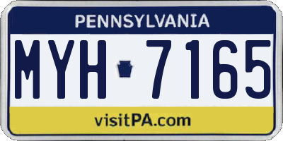 PA license plate MYH7165