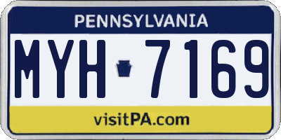 PA license plate MYH7169