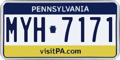 PA license plate MYH7171