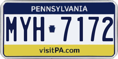 PA license plate MYH7172