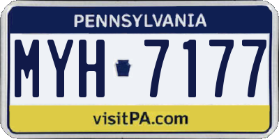 PA license plate MYH7177
