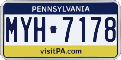 PA license plate MYH7178