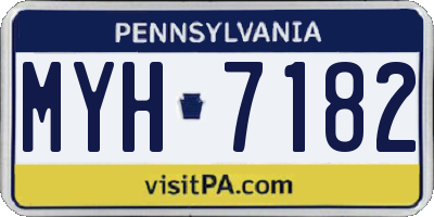 PA license plate MYH7182