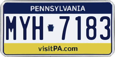 PA license plate MYH7183