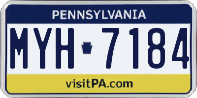 PA license plate MYH7184