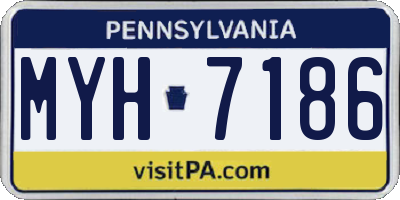PA license plate MYH7186
