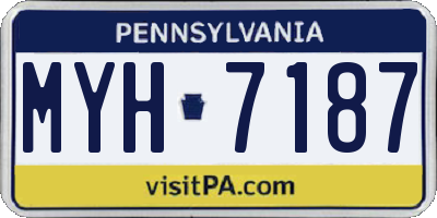 PA license plate MYH7187