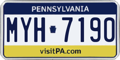 PA license plate MYH7190