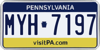 PA license plate MYH7197
