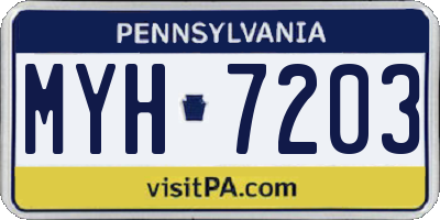 PA license plate MYH7203