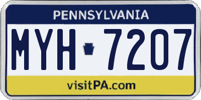 PA license plate MYH7207