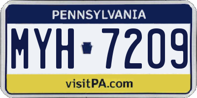 PA license plate MYH7209