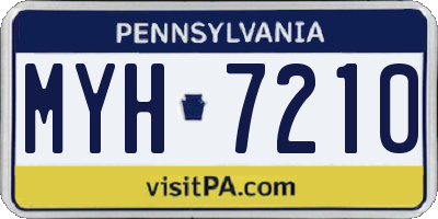 PA license plate MYH7210