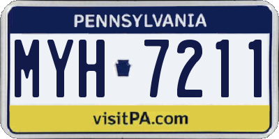 PA license plate MYH7211