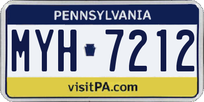 PA license plate MYH7212