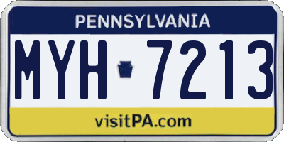 PA license plate MYH7213