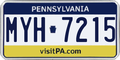 PA license plate MYH7215
