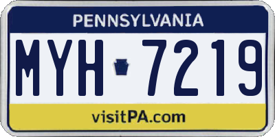 PA license plate MYH7219