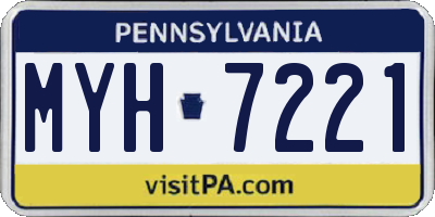 PA license plate MYH7221