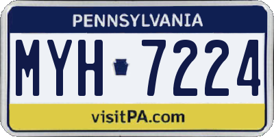 PA license plate MYH7224