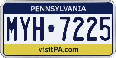 PA license plate MYH7225