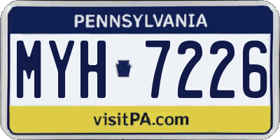 PA license plate MYH7226