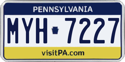 PA license plate MYH7227