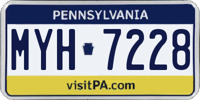 PA license plate MYH7228