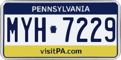PA license plate MYH7229
