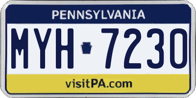 PA license plate MYH7230