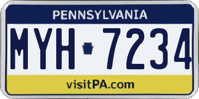 PA license plate MYH7234