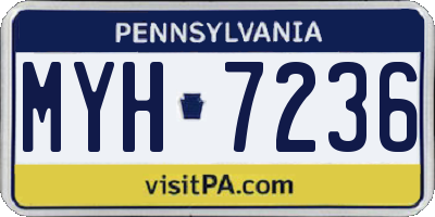 PA license plate MYH7236