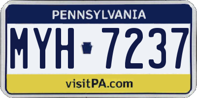 PA license plate MYH7237