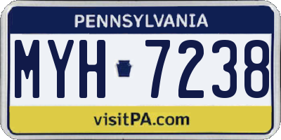 PA license plate MYH7238