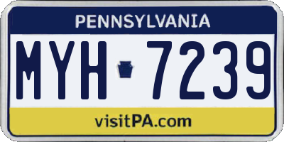 PA license plate MYH7239