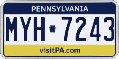 PA license plate MYH7243