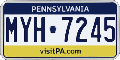 PA license plate MYH7245